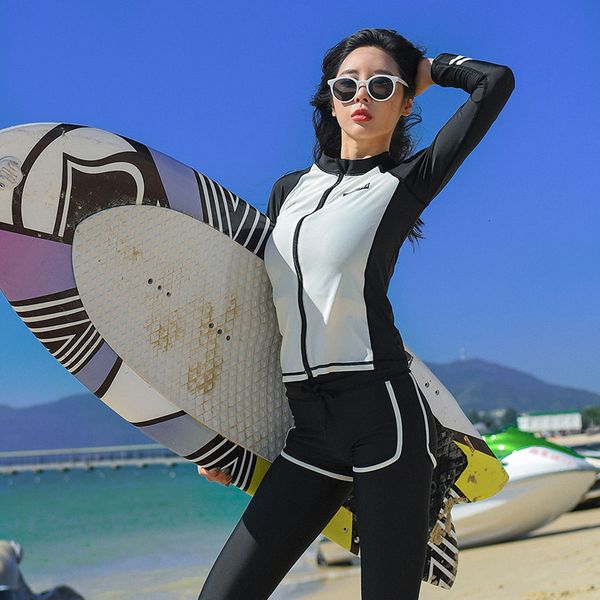 5pcs/set women's rash guard swim shirt long sleeve swimsuit & bottom bathing swimming shirts - sun protection surf suit dive
5pcs/set women's rash guard swim shirt long sleeve swimsuit & bottom bathing swimming shirts - sun protection surf suit dive