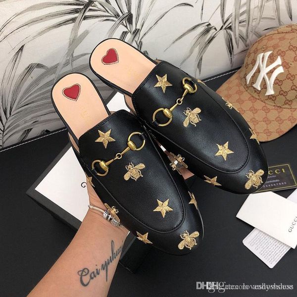 fashion female loafers high qualfity embroidery leisure shoes classic horsebit buckle baotou half slippers for women metal buckle lazy shoes, Black
fashion female loafers high qualfity embroidery leisure shoes classic horsebit buckle baotou half slippers for women metal buckle lazy shoes, Black