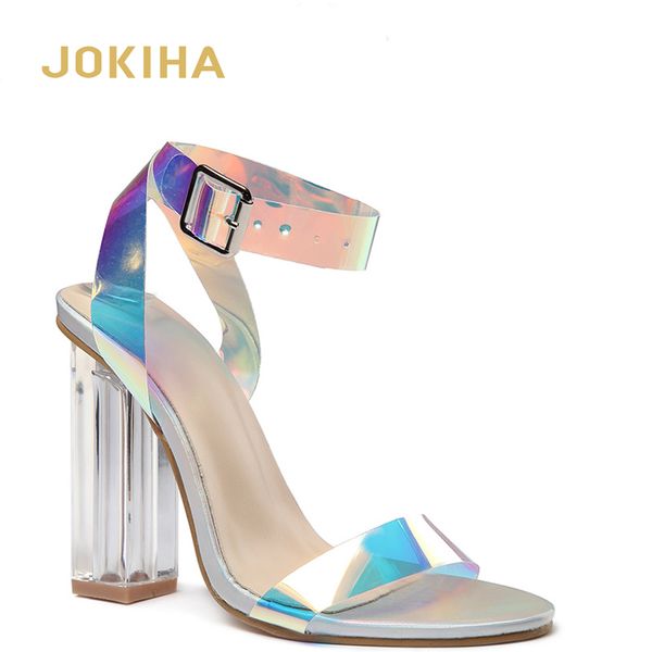 2020 new elegant word buckle high-heeled sandals personalized colorful transparent sandals, Black
2020 new elegant word buckle high-heeled sandals personalized colorful transparent sandals, Black