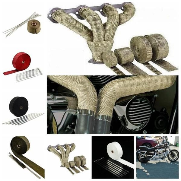 5m titanium/black exhaust heat wrap tape roll for motorcycle fiberglass heat shield tape with stainless ties insulation
5m titanium/black exhaust heat wrap tape roll for motorcycle fiberglass heat shield tape with stainless ties insulation