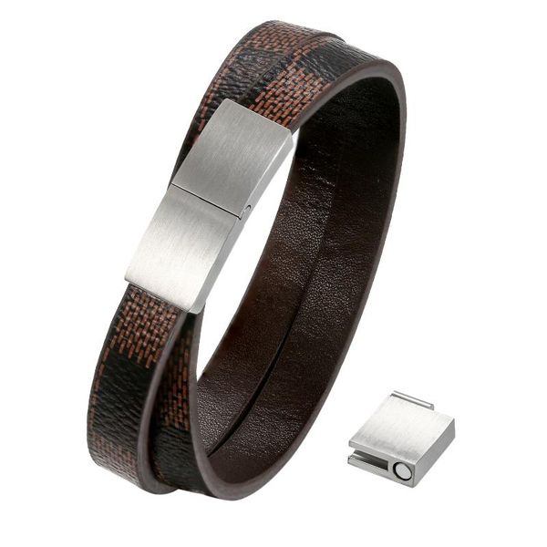 boniskiss men women brown black leather strap bracelet with stainless steel magnetic closure, Golden;silver
boniskiss men women brown black leather strap bracelet with stainless steel magnetic closure, Golden;silver