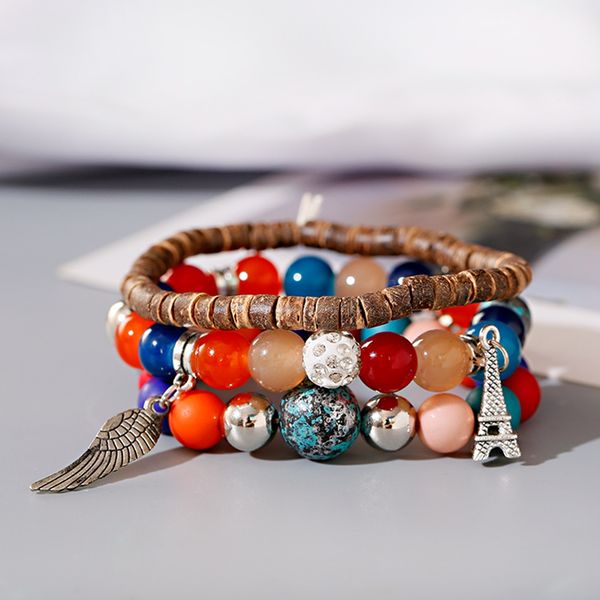bohemain 3pcs/lot women's bracelets ethnic vintage wing tower pendant natural stone&wood beads wrap bracelets summer jewelry, Black
bohemain 3pcs/lot women's bracelets ethnic vintage wing tower pendant natural stone&wood beads wrap bracelets summer jewelry, Black