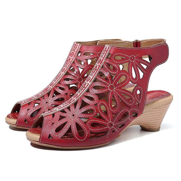 women sandals 5.5cm thick high heels summer brand party genuine leather slip on peep toe hollow out fashion shoes for women red, Black
women sandals 5.5cm thick high heels summer brand party genuine leather slip on peep toe hollow out fashion shoes for women red, Black