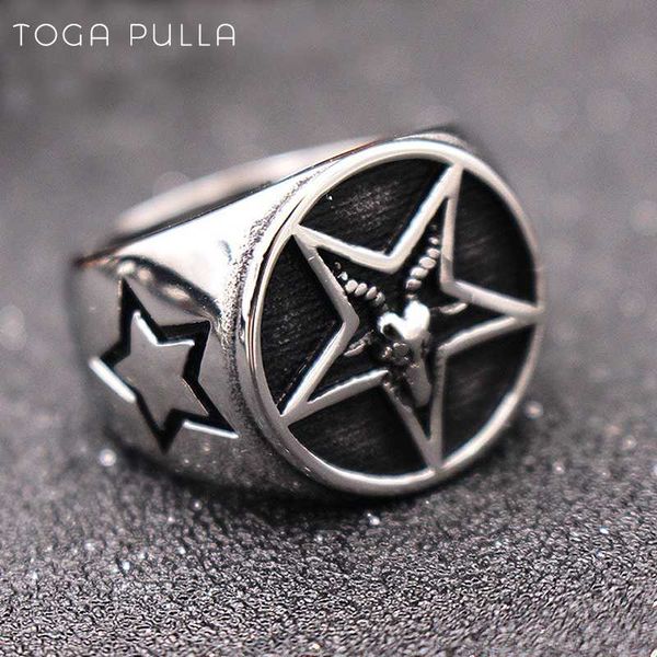 mens goat pentagram signet ring men 316l sainless steel satanic devil dmon star biker ring baphomet punk rock biker jewelry, Golden;silver
mens goat pentagram signet ring men 316l sainless steel satanic devil dmon star biker ring baphomet punk rock biker jewelry, Golden;silver