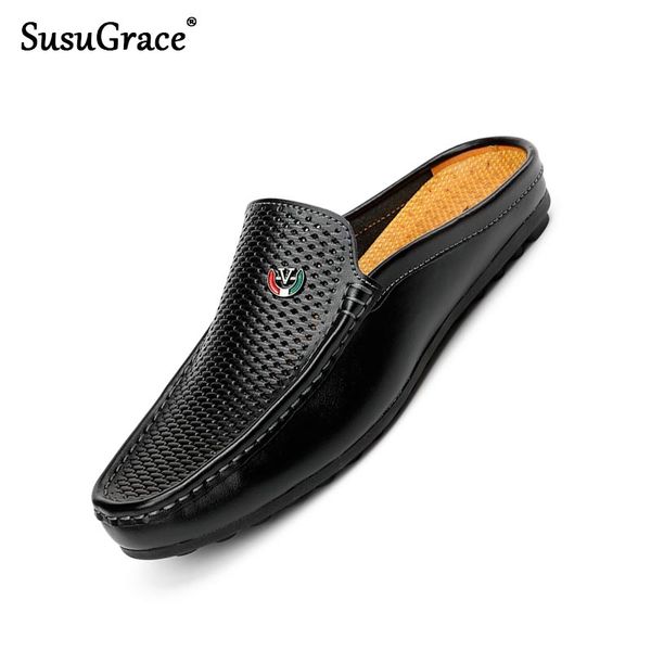 susugrace 2020 quality men's leather loafers black white casual flats mules summer breathable light men driving shoes big size
susugrace 2020 quality men's leather loafers black white casual flats mules summer breathable light men driving shoes big size