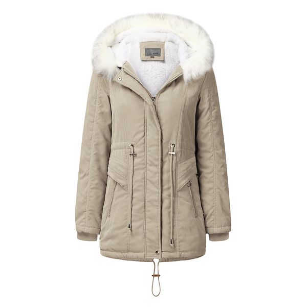 cross-border foreign trade womens cotton-padded jacket fleece sweater mid-length hooded winter warm plus velvet coat cotton-padded clothes w, Black
cross-border foreign trade womens cotton-padded jacket fleece sweater mid-length hooded winter warm plus velvet coat cotton-padded clothes w, Black