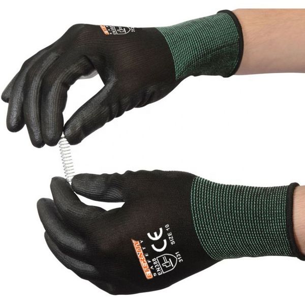 coating pu work gloves in black, Blue;gray