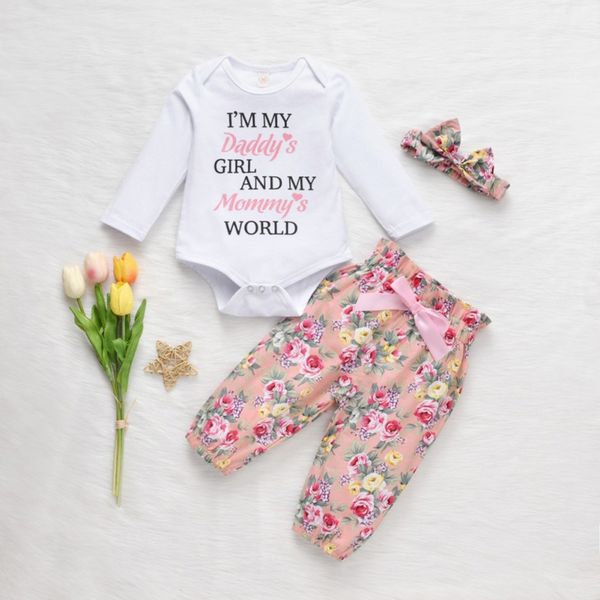 baby girl clothing newborn girls letter printed romper floral printed trousers headband 3pcs set toddler infant clothes sets, White
baby girl clothing newborn girls letter printed romper floral printed trousers headband 3pcs set toddler infant clothes sets, White