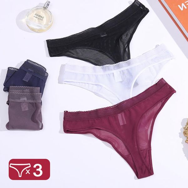 women's panties 3pcs/set lot g-string for women intimates lingreie mesh waist thongs low rise underpants solid color underwear, Black;pink
women's panties 3pcs/set lot g-string for women intimates lingreie mesh waist thongs low rise underpants solid color underwear, Black;pink