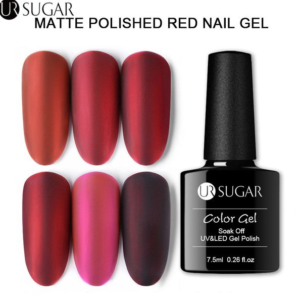 ur sugar 7.5ml matte polish red nail gel titanium red gel nail polish metal color soak off uv varnish silver base needed, Red;pink
ur sugar 7.5ml matte polish red nail gel titanium red gel nail polish metal color soak off uv varnish silver base needed, Red;pink