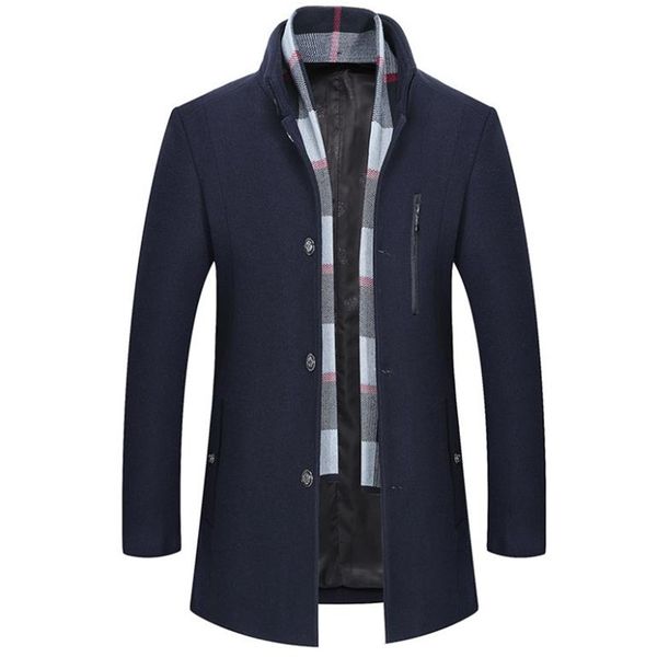 autumn and winter men's jacket business casual slim woolen coat solid color windproof jacket overcoat, Black
autumn and winter men's jacket business casual slim woolen coat solid color windproof jacket overcoat, Black