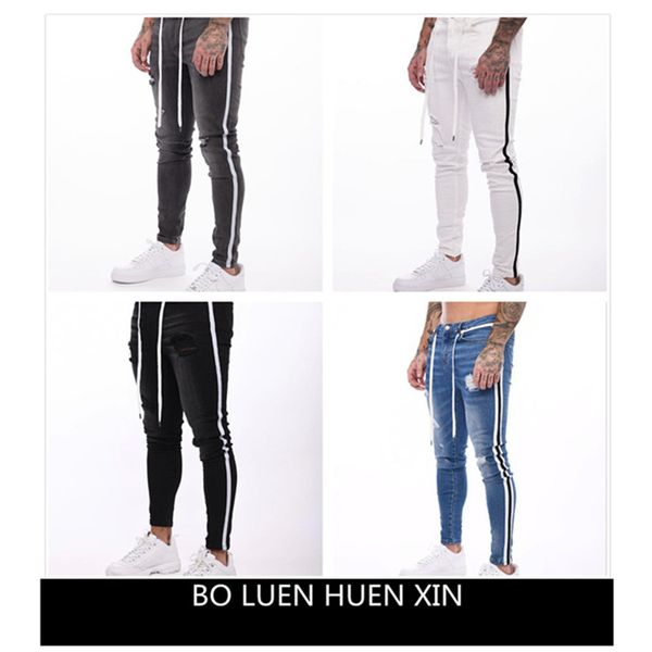 men fashion hip-hop hole side stripe jeans 2020 men's big size brand stretch slim fit the locomotive jeans men's clothing, Blue
men fashion hip-hop hole side stripe jeans 2020 men's big size brand stretch slim fit the locomotive jeans men's clothing, Blue