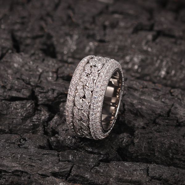 hip hop bling iced out cubic zirconia cz ring for men women spinner cuban chain round rings party jewelry, Silver
hip hop bling iced out cubic zirconia cz ring for men women spinner cuban chain round rings party jewelry, Silver