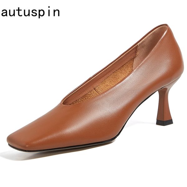 autuspin women handmade genuine leather pumps 2020 summer fall square toe high heels ladies fashion party office shoes, Black
autuspin women handmade genuine leather pumps 2020 summer fall square toe high heels ladies fashion party office shoes, Black