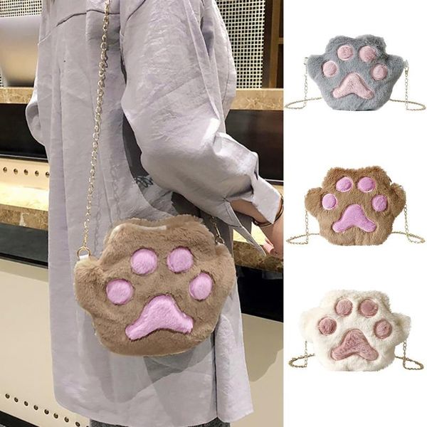women's cartoon plush cute cat claw shoulder messenger bag student phone bags
women's cartoon plush cute cat claw shoulder messenger bag student phone bags