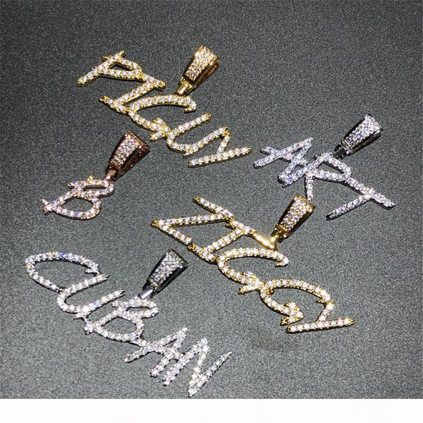 hip hop brush font custom letter pendant necklace iced out cubic zircon charm jewelry for men women, Silver 
hip hop brush font custom letter pendant necklace iced out cubic zircon charm jewelry for men women, Silver