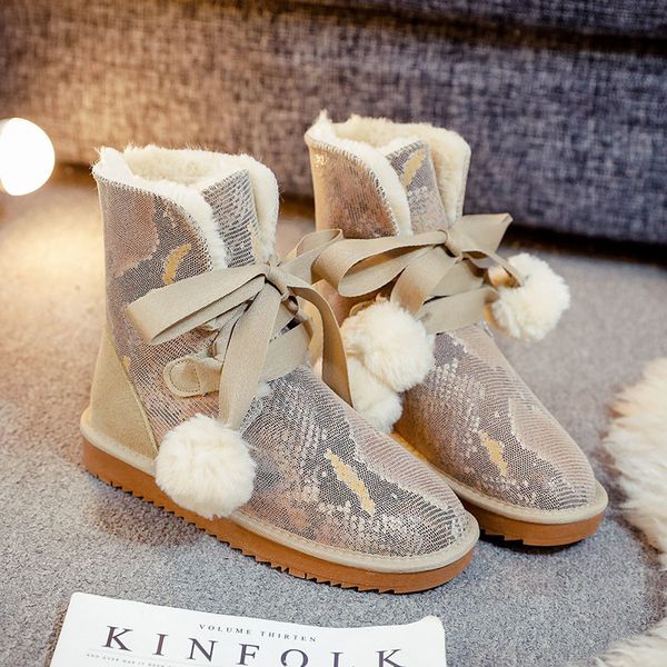 mid calf lace up 2020 shoes woman winter snow boots women's shoes thick plush genuine leather natural women's snow boots, Black
mid calf lace up 2020 shoes woman winter snow boots women's shoes thick plush genuine leather natural women's snow boots, Black