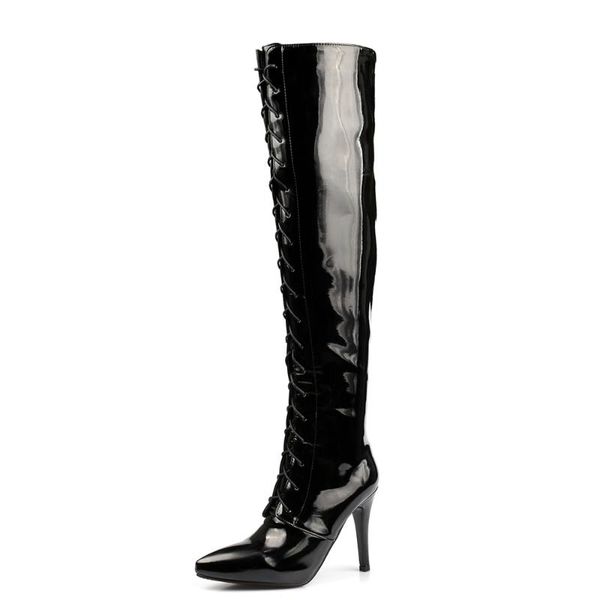 boots pointed toe super high stiletto heel european and american fashion cross-lace snake print lace-up over-the-knee, Black
boots pointed toe super high stiletto heel european and american fashion cross-lace snake print lace-up over-the-knee, Black
