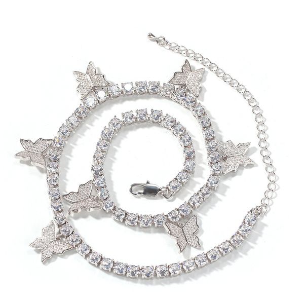 Butterfly Hang Tennis Chain Chokers Necklaces for Women Men 1 Row CZ Bling Iced Out Hip Hop Rapper Jewelry Rose Gold Silver
Butterfly Hang Tennis Chain Chokers Necklaces for Women Men 1 Row CZ Bling Iced Out Hip Hop Rapper Jewelry Rose Gold Silver