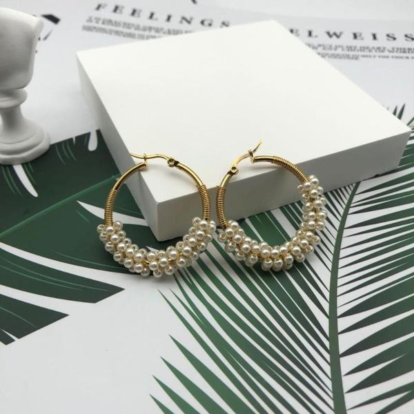 battida varani gold color handmade pearl color plastic beads fashionable casual earrings gift, Golden;silver
battida varani gold color handmade pearl color plastic beads fashionable casual earrings gift, Golden;silver