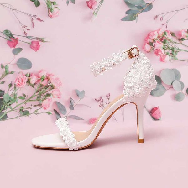 sandals kmeioo white wedding shoes woman ankle strap high heels flower open toe thin stiletto, Black
sandals kmeioo white wedding shoes woman ankle strap high heels flower open toe thin stiletto, Black
