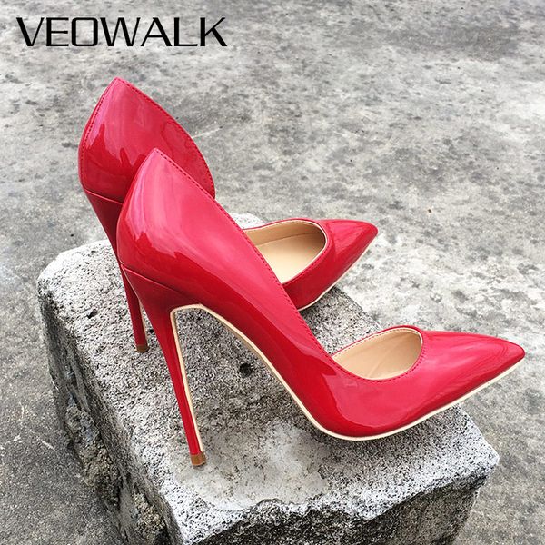 veowalk brand women fashion d'orsay pumps red patent leather pointed toe high heels for ladies wedding customized accept, Black
veowalk brand women fashion d'orsay pumps red patent leather pointed toe high heels for ladies wedding customized accept, Black