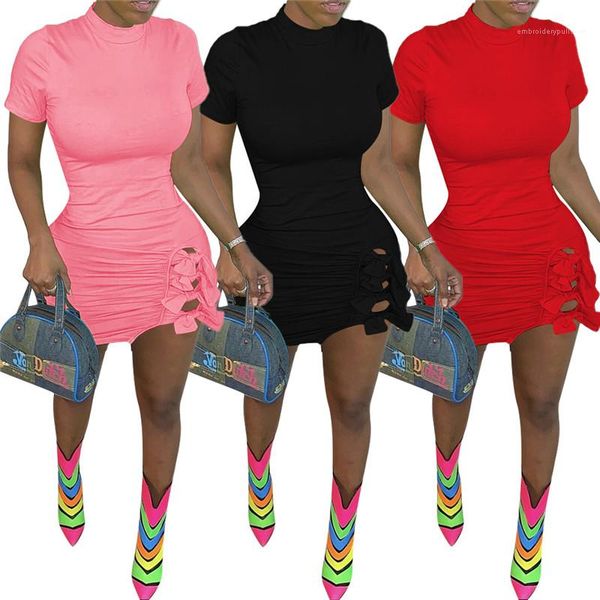 pleated bodycon dresses one step skirt single bow solid color summer womens designer dresses high neck short sleeve, Black;gray
pleated bodycon dresses one step skirt single bow solid color summer womens designer dresses high neck short sleeve, Black;gray