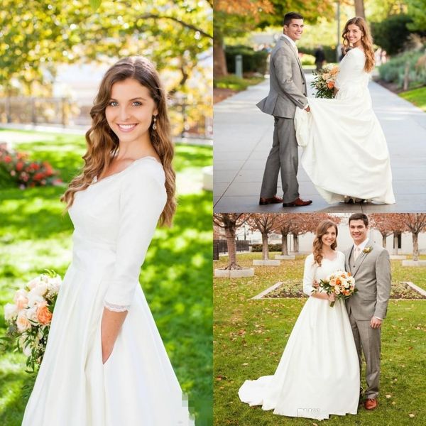 2020 white vintage wedding dresses scoop neckline 3/4 long sleeves wedding gowns back zipper a-line sweep train custom made brid
2020 white vintage wedding dresses scoop neckline 3/4 long sleeves wedding gowns back zipper a-line sweep train custom made brid