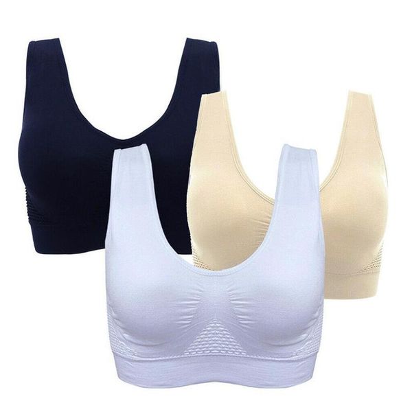 women sports bras plus size seamless bra with pads easy comfort bra active everyday push up bralette vest wireless brassiere, White;black
women sports bras plus size seamless bra with pads easy comfort bra active everyday push up bralette vest wireless brassiere, White;black