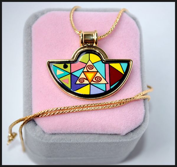 geometric fantasy series 18k gold-plated enamel necklaces for woman fan pendant necklace colar women necklace, Silver
geometric fantasy series 18k gold-plated enamel necklaces for woman fan pendant necklace colar women necklace, Silver
