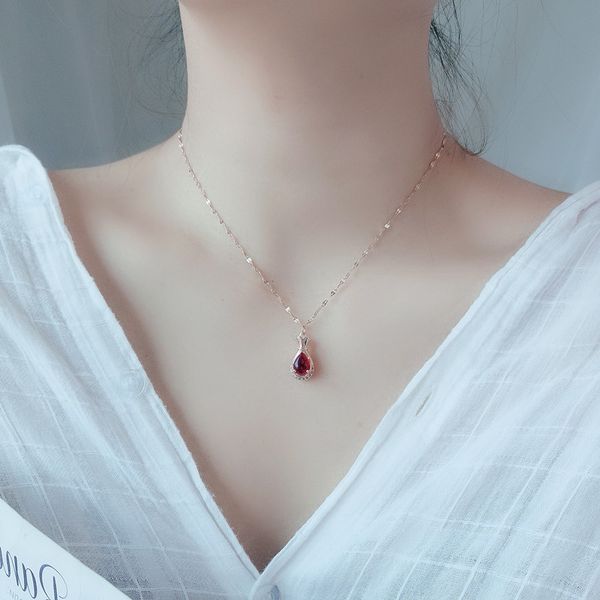 river women red garnet pendant necklace charm girl titanium steel short necklaces fashion jewelry gifts for party/birthday, Silver
river women red garnet pendant necklace charm girl titanium steel short necklaces fashion jewelry gifts for party/birthday, Silver