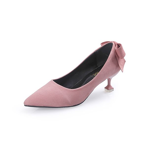 2020 autumn and winter new pointed single shoes suede stiletto bow high heels female pink cat heel shoes 5cm, Black
2020 autumn and winter new pointed single shoes suede stiletto bow high heels female pink cat heel shoes 5cm, Black