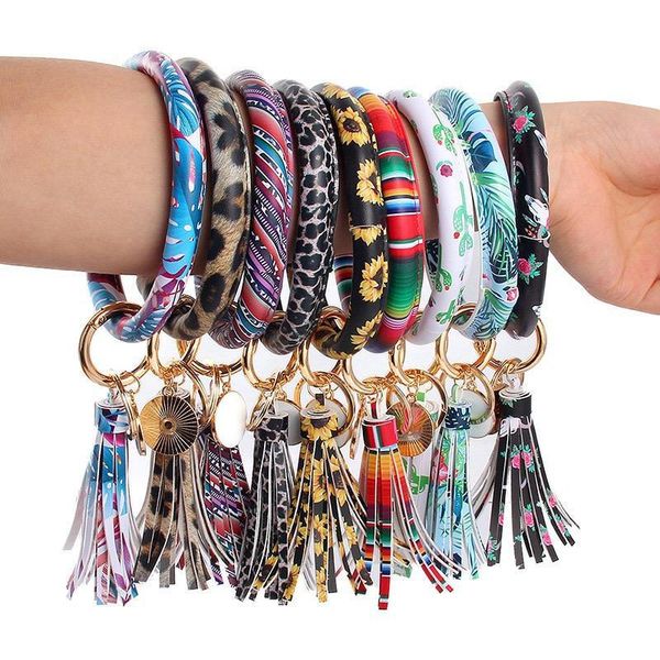 pu leather wrap key ring women tassels bracelets leopard lily print keychain wristband sunflower drip oil bangle bracelet chains, Silver
pu leather wrap key ring women tassels bracelets leopard lily print keychain wristband sunflower drip oil bangle bracelet chains, Silver