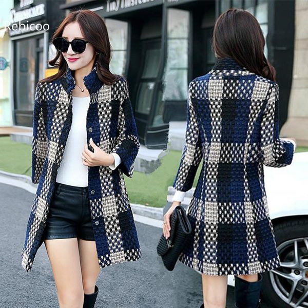 large size plaid woolen coat women's long section new autumn and winter korean version of thick woolen coat fashion, Black
large size plaid woolen coat women's long section new autumn and winter korean version of thick woolen coat fashion, Black