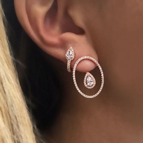 stud style frond double sided earring for women cubic zirconia cz geometric elegance wedding engagement oval jewelry, Golden;silver
stud style frond double sided earring for women cubic zirconia cz geometric elegance wedding engagement oval jewelry, Golden;silver