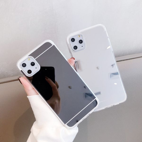 золото серебро зеркало тпу мягкий чехол для iphone se2 xr xs max престижное покрыло телефон задняя крышка для iphone 11 pro max 6 7 8 plus 5