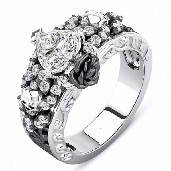 Februaryfrost Brand Designer Black Flower Small Skull Punk Jewelry Delicate Heart Crystal Zircon Silver Color Women Finger Ring SKULLFLOWER
Februaryfrost Brand Designer Black Flower Small Skull Punk Jewelry Delicate Heart Crystal Zircon Silver Color Women Finger Ring SKULLFLOWER