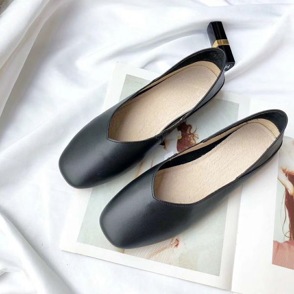 women's shoes leather shallow mouth single shoes korean square head two wear flat bottom granny casual retro peas, Black
women's shoes leather shallow mouth single shoes korean square head two wear flat bottom granny casual retro peas, Black