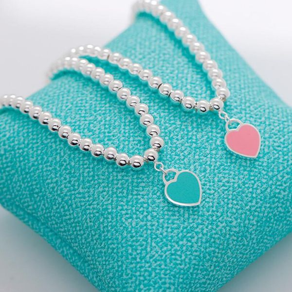 luxury jewelry s925 sterling silver bracelets enamel heart pendant bracelets blue buddha beads fashion of shipping, Black
luxury jewelry s925 sterling silver bracelets enamel heart pendant bracelets blue buddha beads fashion of shipping, Black