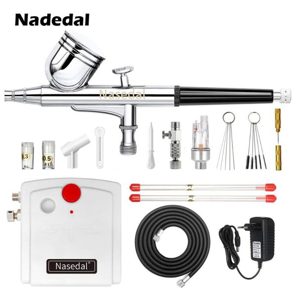 nasedal dual-action spray gun airbrush with compressor 0.3mm airbrush kit for nail for model cake car painting nt-19
nasedal dual-action spray gun airbrush with compressor 0.3mm airbrush kit for nail for model cake car painting nt-19