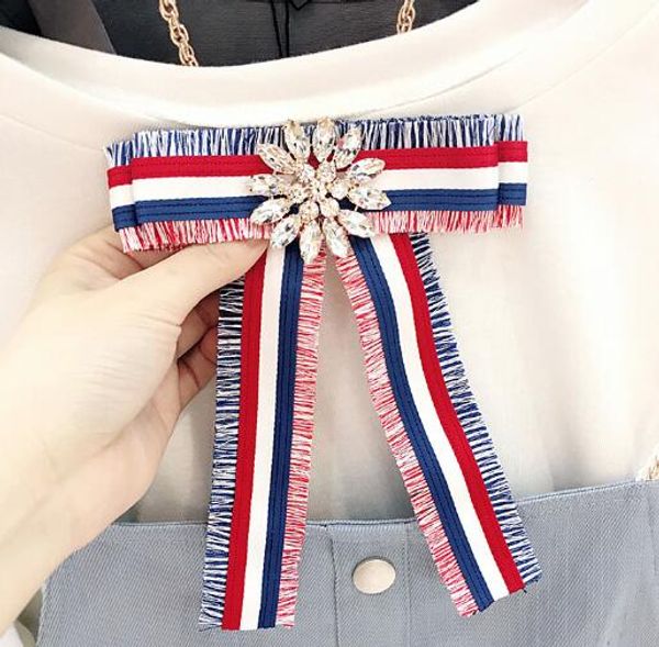 fashion colorful stripe tassel necktie styles brooches handmade embroidery bowknot corsage crystal flower brooch for women shirt accessory, Gray
fashion colorful stripe tassel necktie styles brooches handmade embroidery bowknot corsage crystal flower brooch for women shirt accessory, Gray