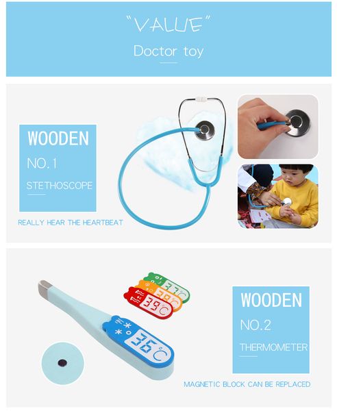 Children Wooden, Imitation Cloth Bag Medicine Box, Boys And Girls Pretend To Be Doctors Injection, Toy Gifts