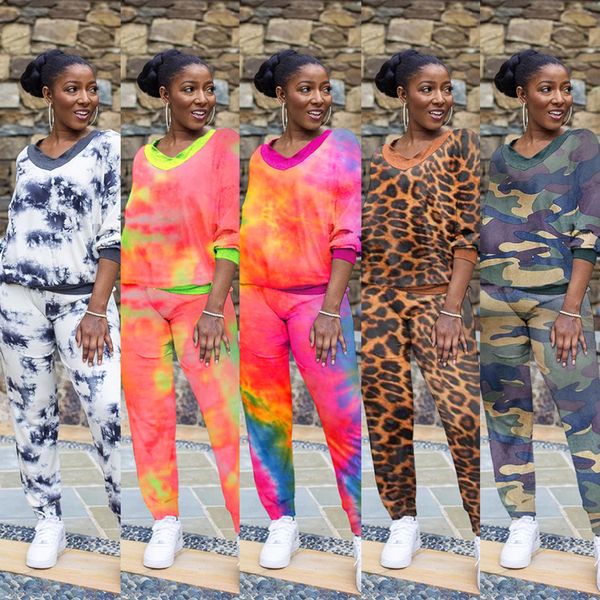 женщины tracksuit модный дизайнер с длинным рукавом v-образным вырезом футболки брюки брюки outfit цвета tie dye камуфляж леопардовый sweat, White
женщины tracksuit модный дизайнер с длинным рукавом v-образным вырезом футболки брюки брюки outfit цвета tie dye камуфляж леопардовый sweat, White