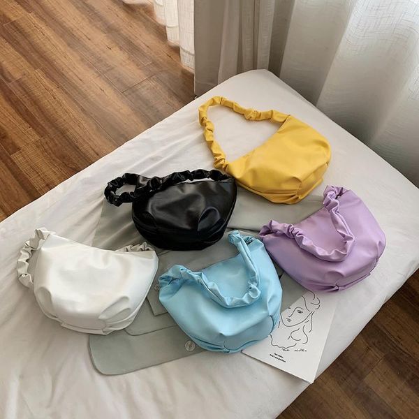 women pleated tote bag pure color pu shoulder portable fashion handbag purses popular simple female daily bag 
women pleated tote bag pure color pu shoulder portable fashion handbag purses popular simple female daily bag