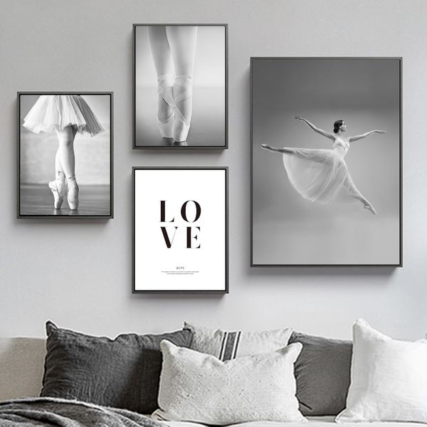 black white ballet girl love quotes wall art canvas painting nordic posters and prints wall pictures for living room home decor
black white ballet girl love quotes wall art canvas painting nordic posters and prints wall pictures for living room home decor