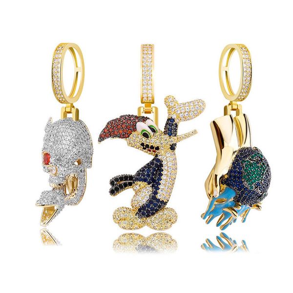 pendant necklaces hip hop cartoon anime character for men women gifts fashion micro pave zircon, Silver
pendant necklaces hip hop cartoon anime character for men women gifts fashion micro pave zircon, Silver