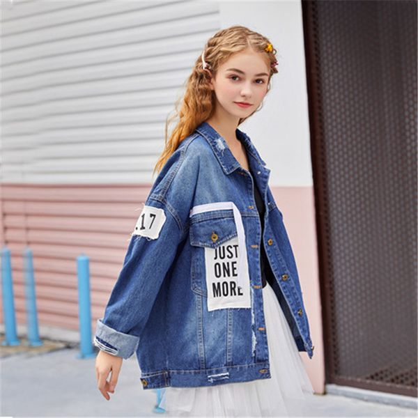 rugod stylish patchwork just one more letter print denim coat women fashion long sleeve pockets jean jacket cowboy jeans coat, Black;brown
rugod stylish patchwork just one more letter print denim coat women fashion long sleeve pockets jean jacket cowboy jeans coat, Black;brown