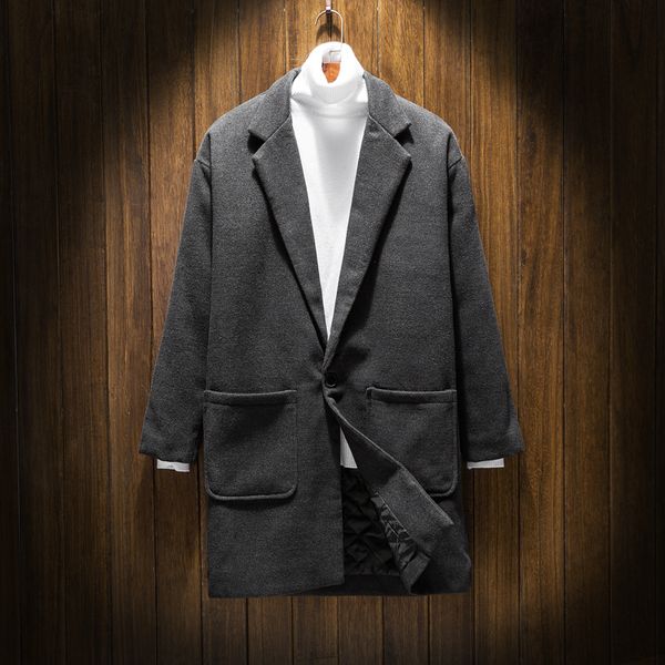 2020 winter new wool & blends men's large size loose casual long wool jacket mens fashion quality long british wind jacket coats, Black
2020 winter new wool & blends men's large size loose casual long wool jacket mens fashion quality long british wind jacket coats, Black
