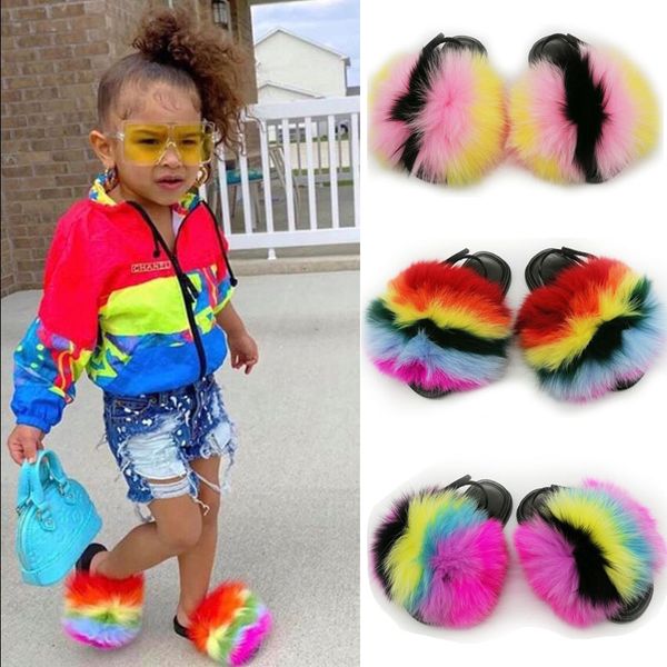 new kids heel strap fluffy fur shoes sweet girl furry fur slides vacation beach plush rainbow slippers child non-slip flip flops, Black;grey
new kids heel strap fluffy fur shoes sweet girl furry fur slides vacation beach plush rainbow slippers child non-slip flip flops, Black;grey