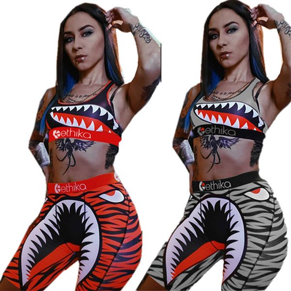 fashion women swimsuit summer beachwear vest sports bra + swim shorts two piece outfits shark print swimwear bodycon classical bikini suit, White
fashion women swimsuit summer beachwear vest sports bra + swim shorts two piece outfits shark print swimwear bodycon classical bikini suit, White